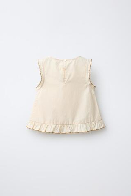 ZARA ТОП ИЗ ПОПЛИНА, ЦВЕТ СЛИВОЧНОГО МАСЛА