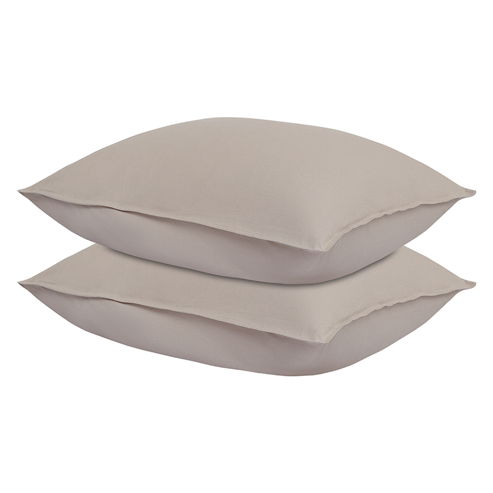 Набор наволочек изо льна и хлопка серо-бежевого цвета из коллекции essential, 50х70 см