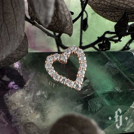 Накрутка "Crystal Heart" - Розовое золото - White CZ