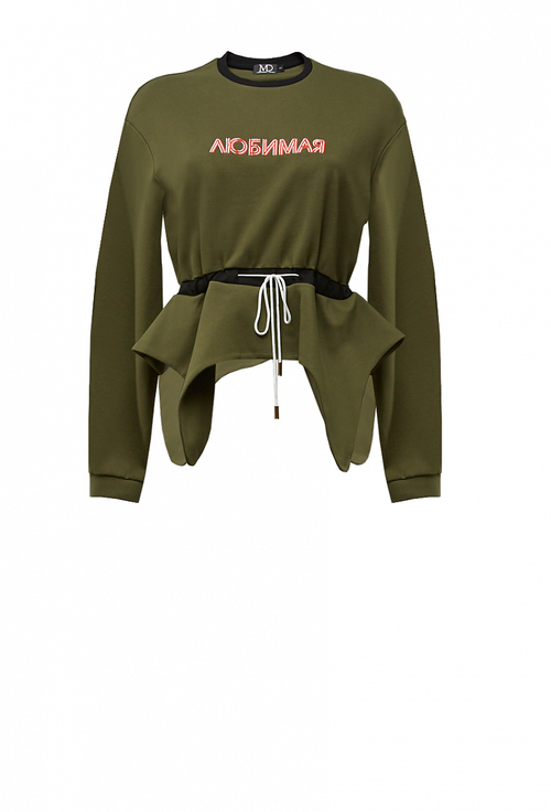 Свитшот на завязках хаки 19-03-20FW