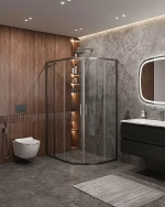 Душевой уголок Cezares Molveno 90x120 RH-2-120/90-C-GM-IV стекло прозрачное/профиль матовая оружейная сталь