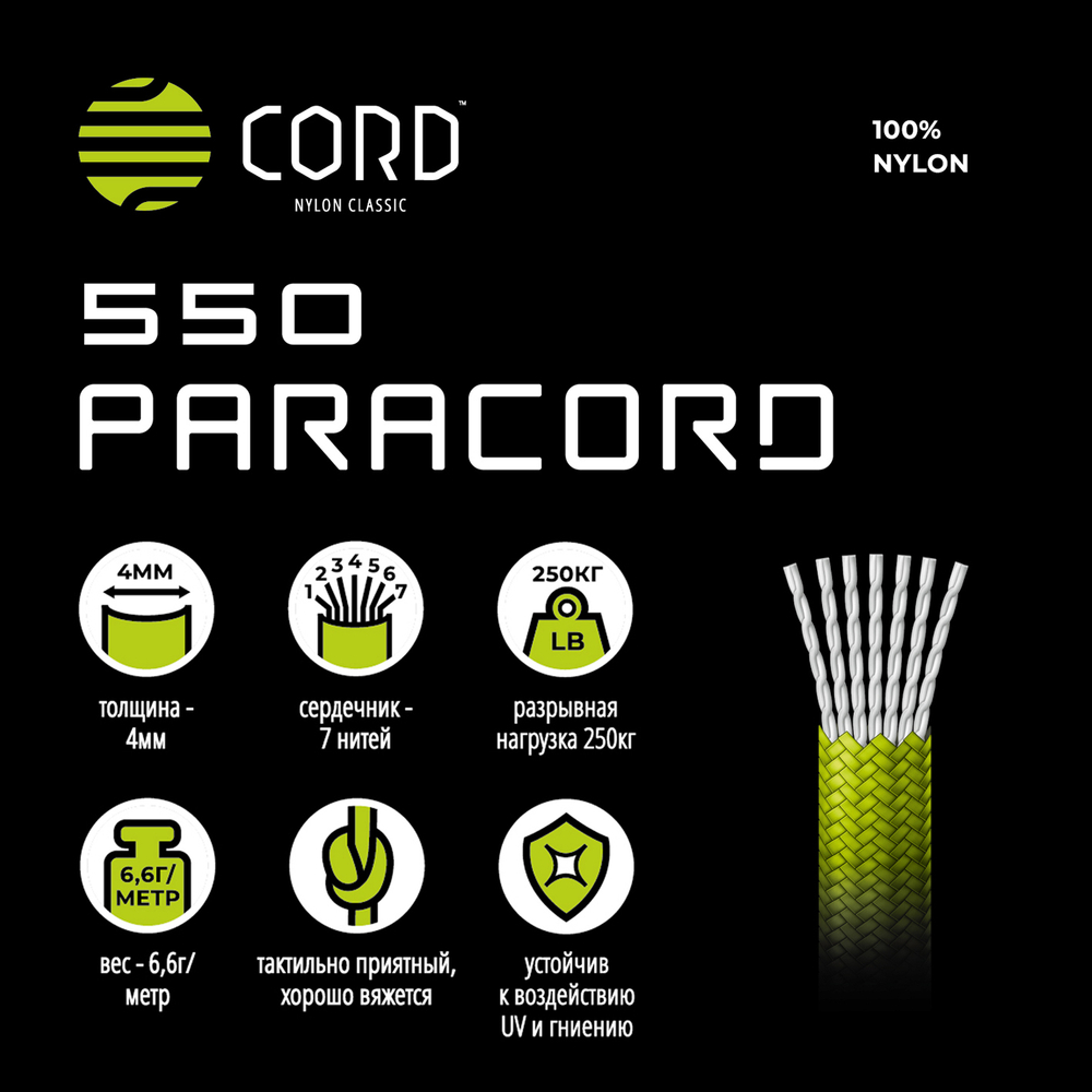 Паракорд 550 CORD nylon 10м (scorpion camo)