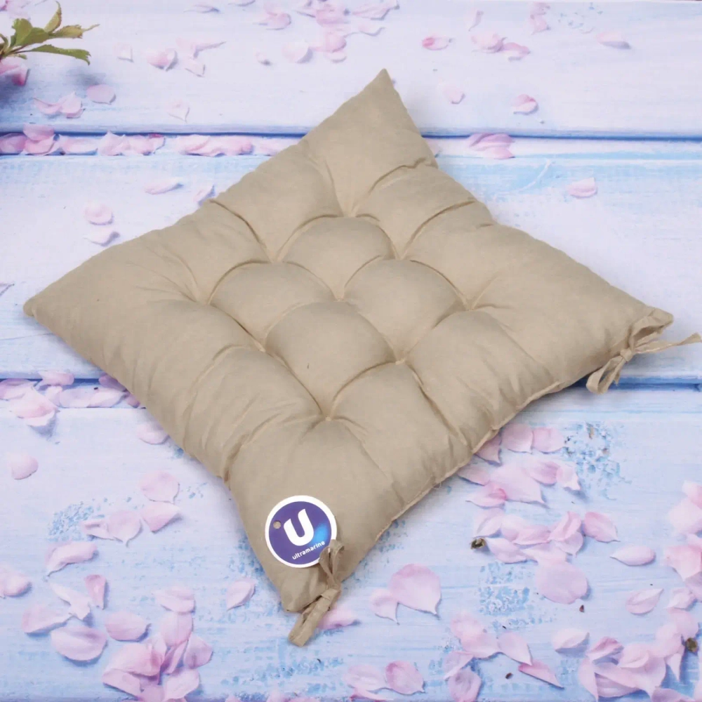 Сидушка на стул 40*40см «ИДЕА» цвет бежевый