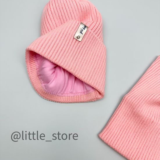 Шапка со снудом, Светлый коралл