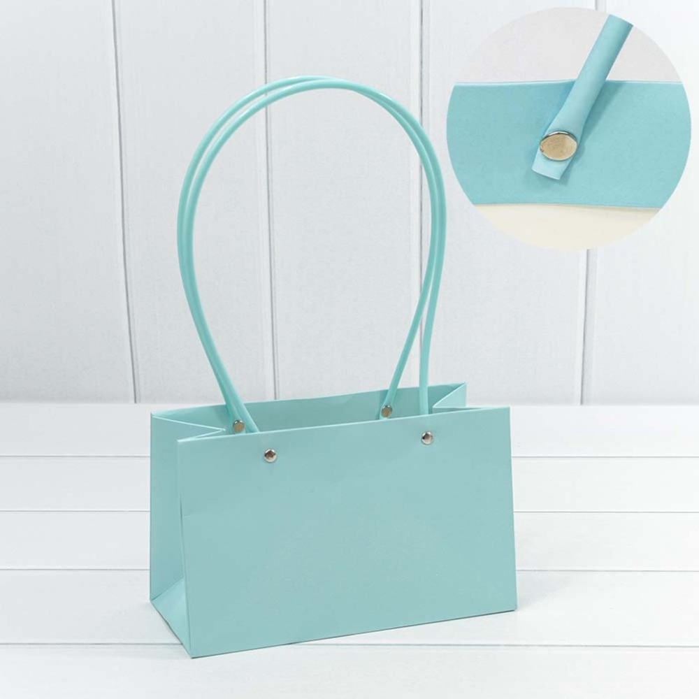 Пакет подарочный 22х13.5х11см Ваза для цветов (Голубой)