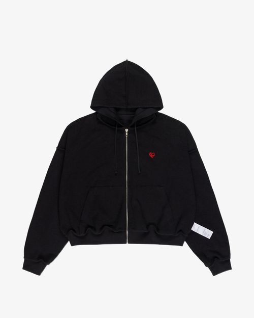 Худи Kraizy Stripes Zip Logo Heart черный