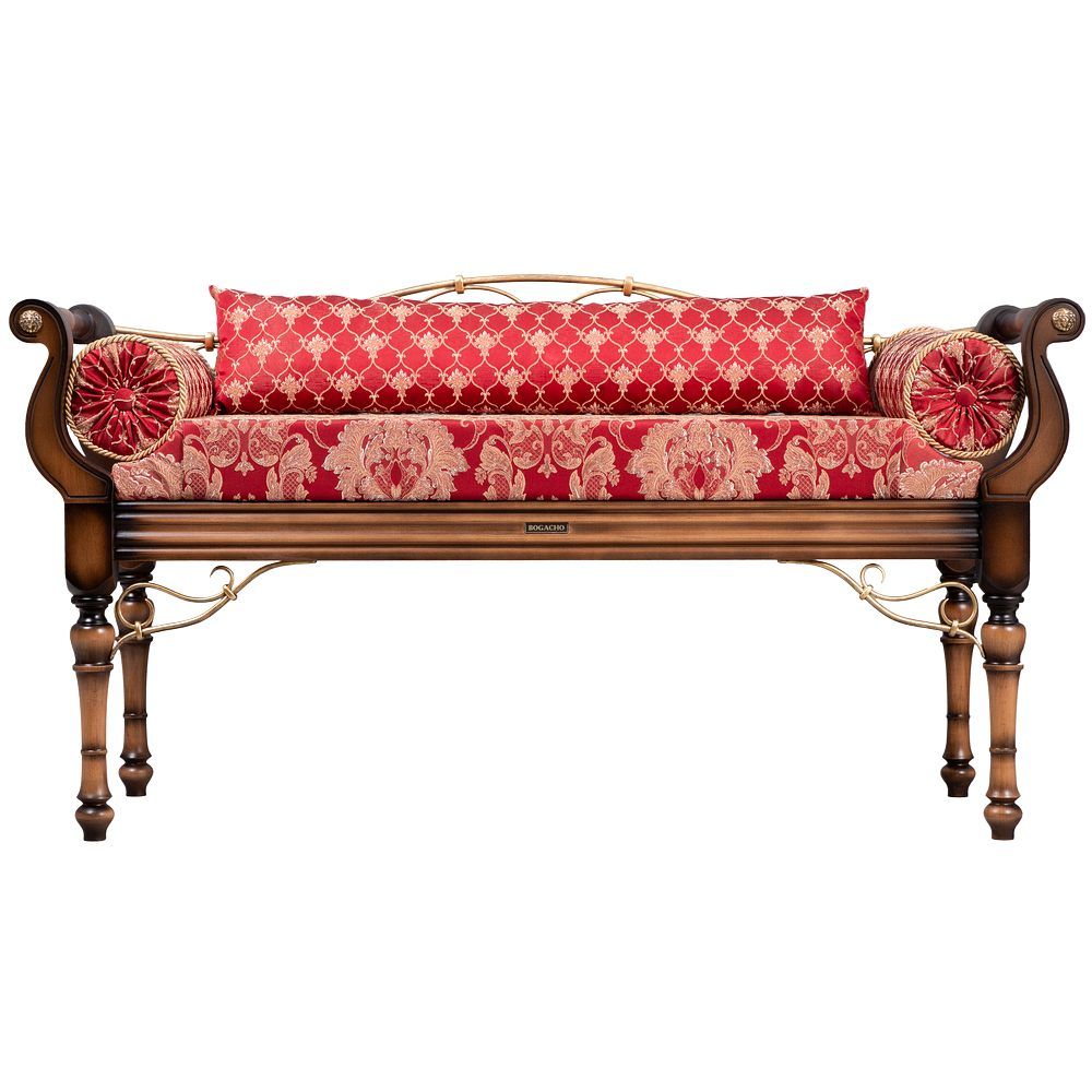 Банкетка Флоренция Премиум Орех(Д) Каледония Даймонд Черри Амбер