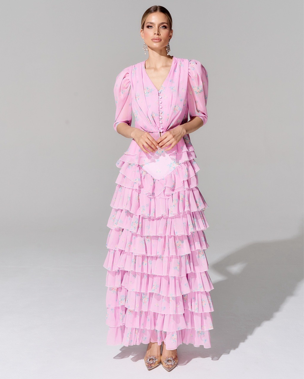 Юбка длины макси из премиального шифона