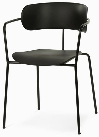 Стул Pedigree Arm черный стальной каркас и пластиковая спинка