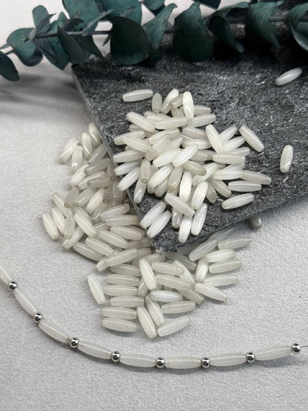 Стеклянные бусины «Кошачий глаз» 12*4 мм, 100 штук, графит