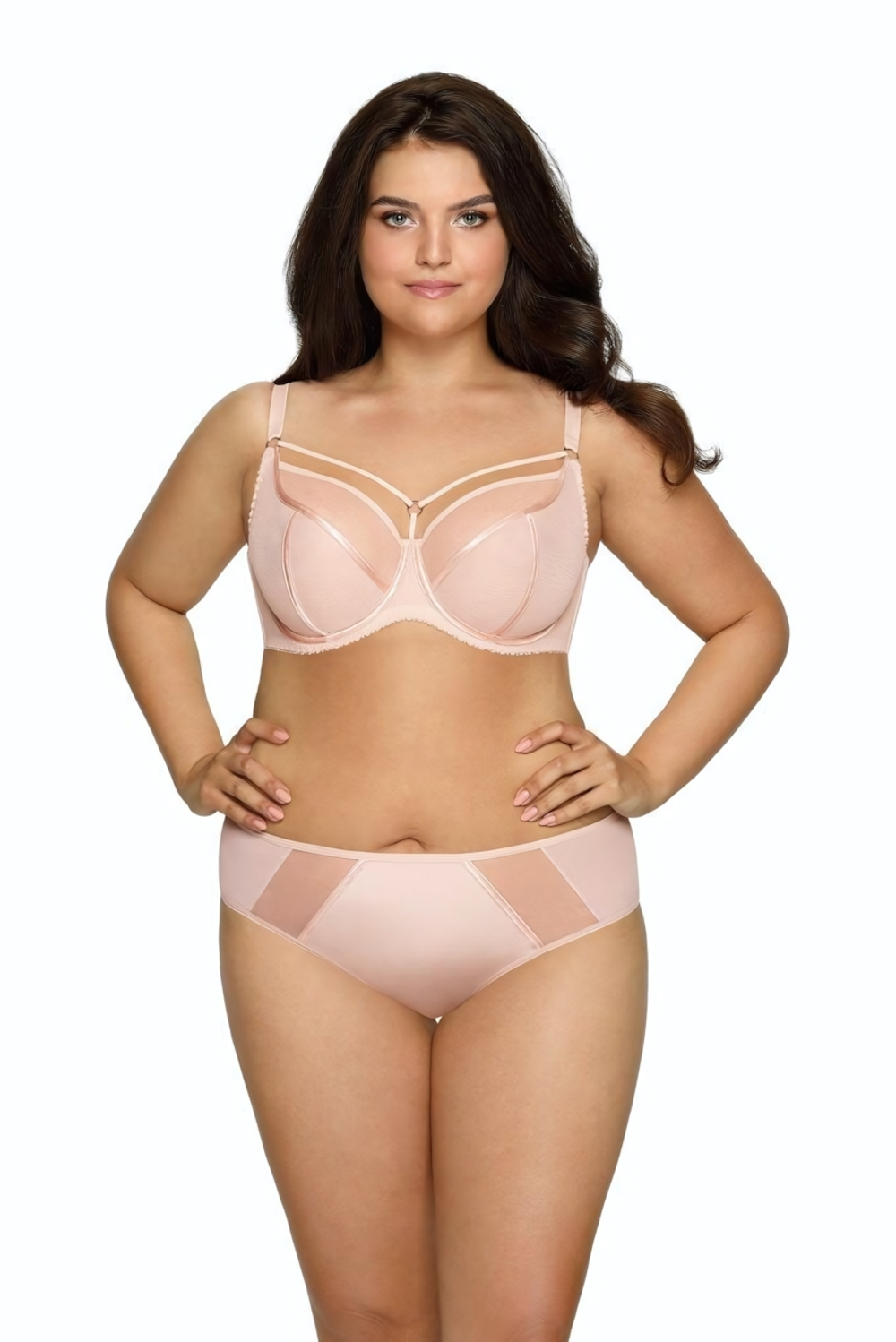 Трусики-бразилиана из эластичного трикотажного полотна с вставками из сетки (Размер: S) (Цвет: белый)