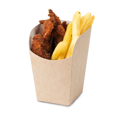 Упаковка для снэков 300 шт 72х72х110мм СНЕК Размер М 400мл цвет Крафт/Белый OSQ