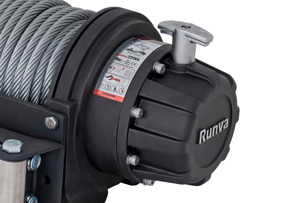 Лебёдка электрическая 24V Runva 25000 lbs влагозащищенная, стальной трос