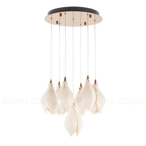 Люстра Cloyd MANGRA C7 / Ø39 см - керамика - золото (арт.10957)