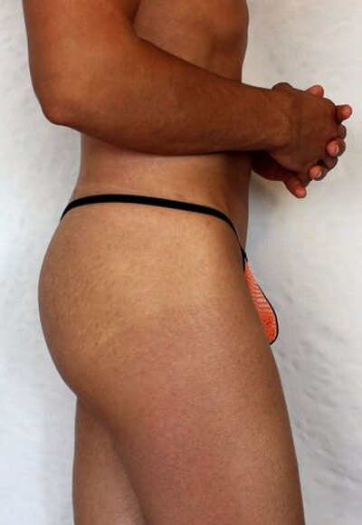 Соблазнительные трусики-стринги с блестками (Размер: M) (Цвет: оранжевый)