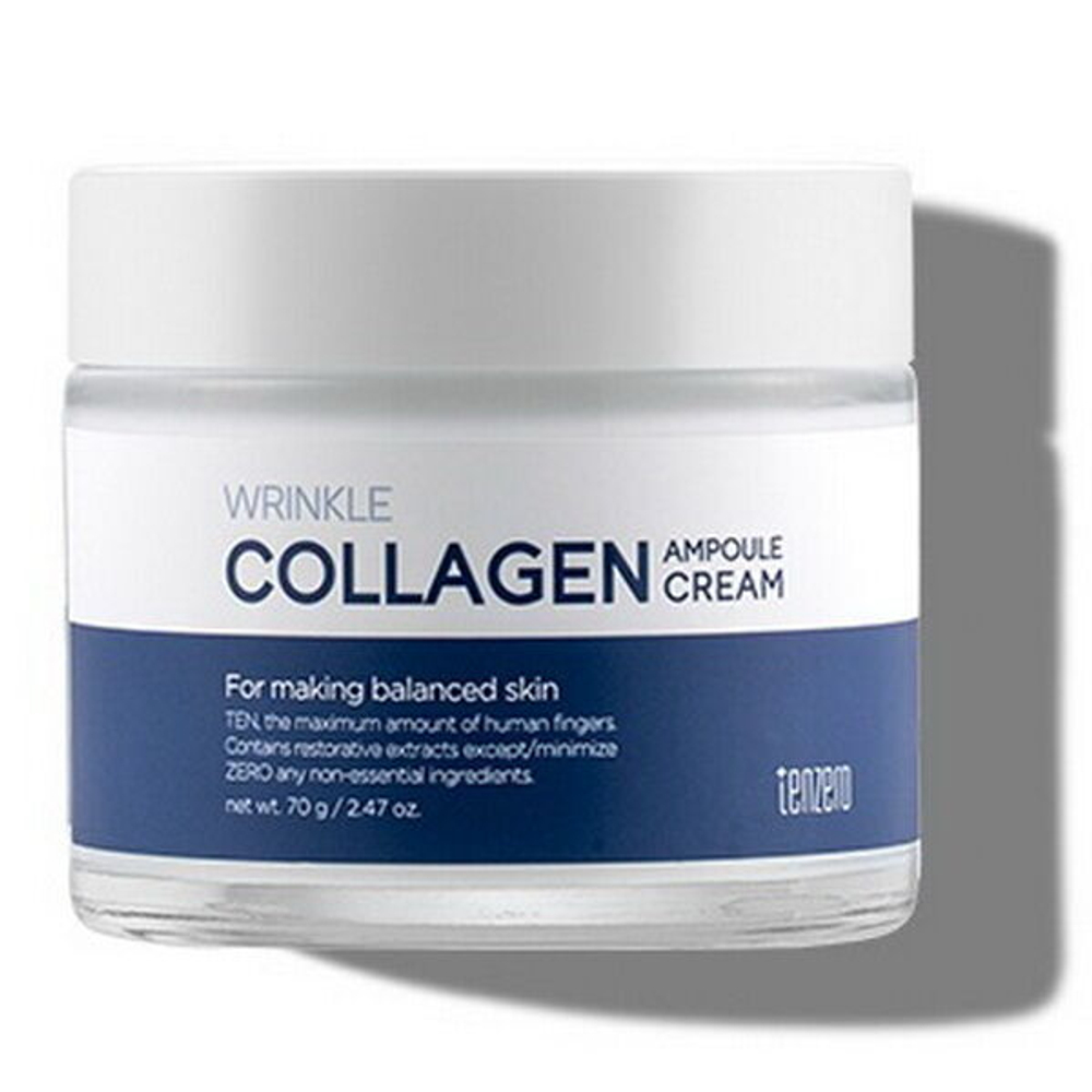 Разглаживающий ампульный крем с коллагеном TenZero Wrinkle Collagen Ampoule Cream 2Х, 70гр