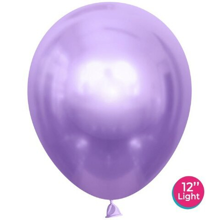 Шар (12""/30 см) Сиреневый, лайт, хром, 50 шт. П