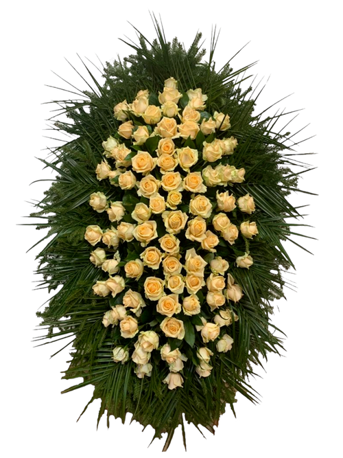 Траурный венок из живых цветов №19 (150 см)