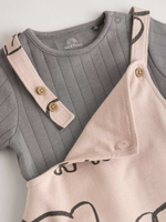 Комбинезон и боди в комплекте для малышей Next E47-400, Розовый, Серый