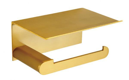 Держатель для туалетной бумаги с полочкой алюминий CAPRI 16228.G золото