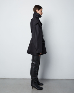 Тренч на молнии из смесового хлопка черный