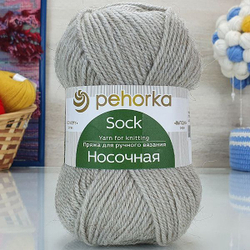 Носочная пряжа Россия Пехорка 50%полутонк.шерсть 50%акрил 5х100г/200м (276-Перламутр)