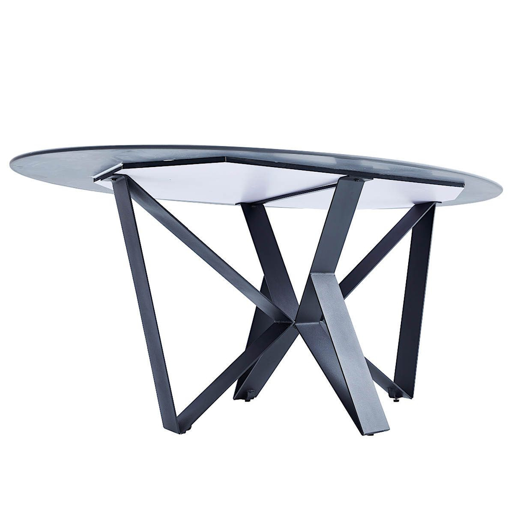 Стол керамический LA ALTA COSMO Lauren black gold 180*90*75, каркас черный