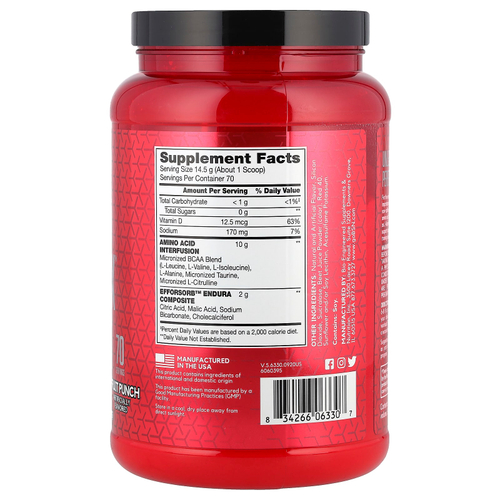 BSN, AminoX®, выносливость и восстановление, фруктовый пунш, 1,02 кг (2,24 фунта)