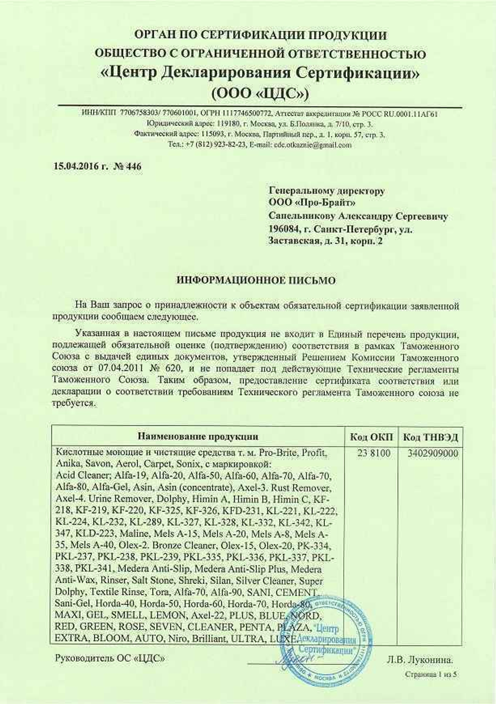 052-5 Himin Химин Ц) 5л (4шт) Средство против накипи