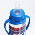 Бутылочка для кормления "Маленький босс"250 мл цилиндр, с ручками, цвет синий 2969846