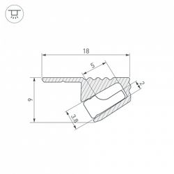 Профиль накладной угловой внутренний Arlight SL-KANT 038208