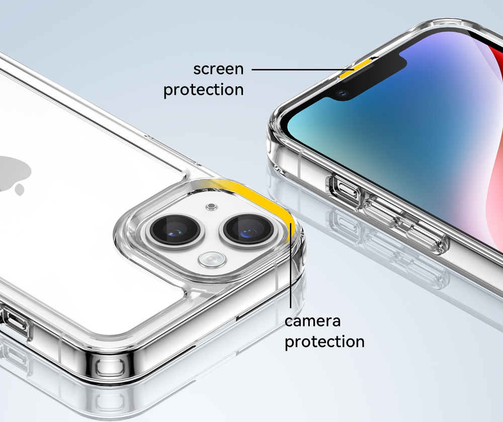 Усиленный прозрачный защитный чехол для смартфона iPhone 14, мягкий отклик кнопок