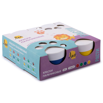 Краски пальчиковые Лео 4 цвета