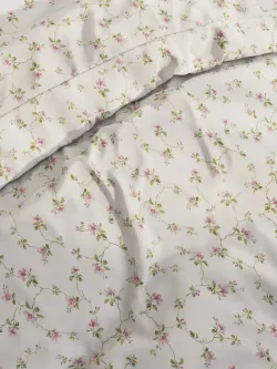 Декоративная наволочка с рюшами, оборками "Весенние цветы" 40х60 см, 1 шт, без молнии