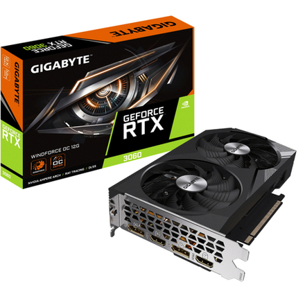 Видеокарта Gigabyte nVidia RTX3060 WINDFORCE OC 12GB GDDR6 RTL (GV-N3060WF2OC-12GD)