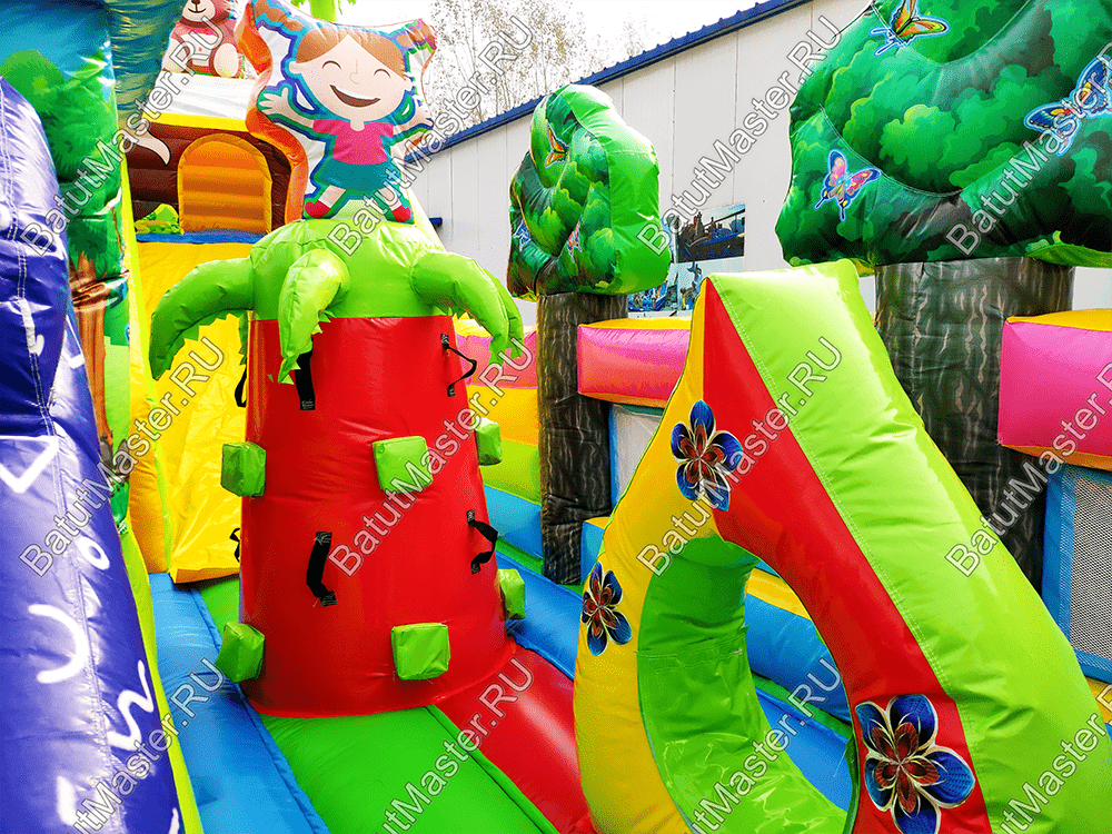 Коммерческий батут "Мишки и дети", размер 10*6*5 м