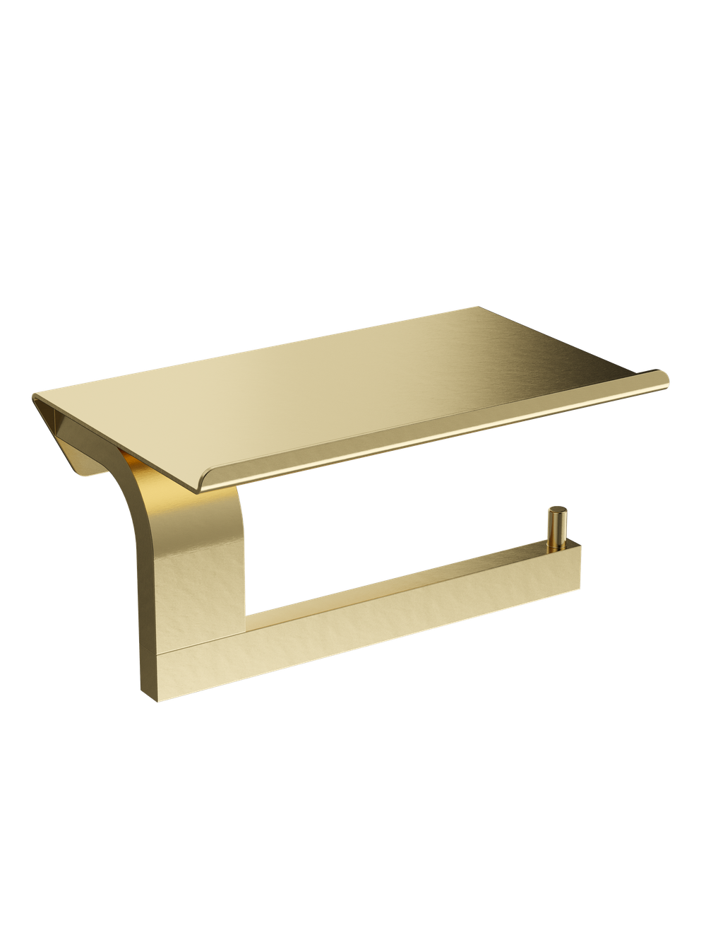 Держатель для туалетной бумаги STWORKI Вестфолл S08345GM настенный, матовое золото, с полкой