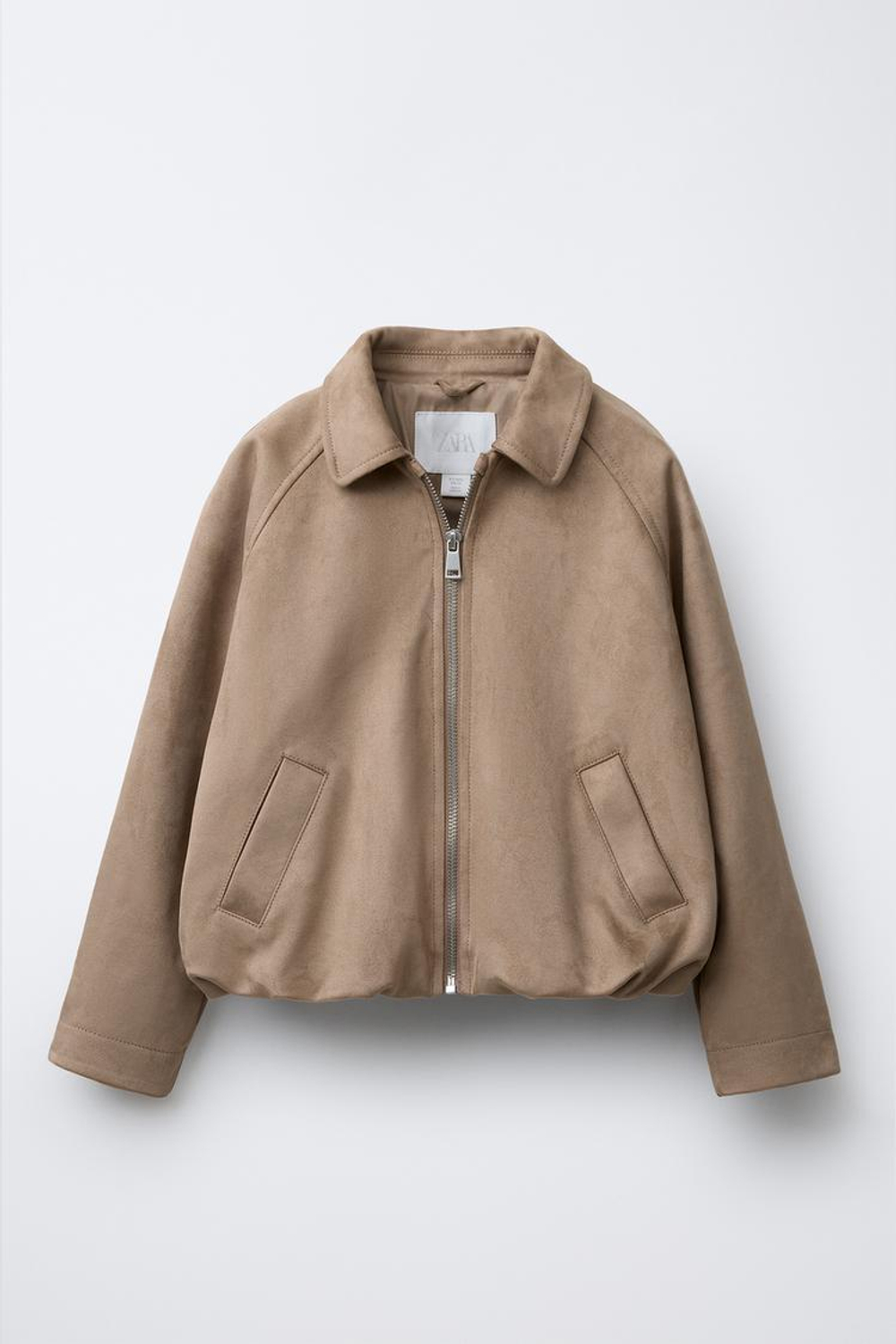 ZARA КУРТКА ИЗ ИСКУССТВЕННОЙ ЗАМШИ, ПЕСОЧНЫЙ