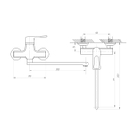 Смеситель для ванны и раковины 40к ПРОФСАН ПСМ-777-017 "ПЛЮС"  эксцентрики "ЕВРО",  ХРОМ