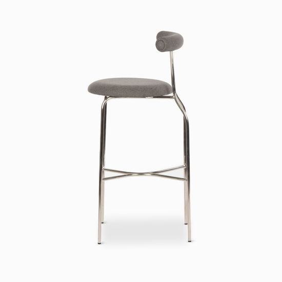 Барный стул Lara металлический, сиденье серая ткань