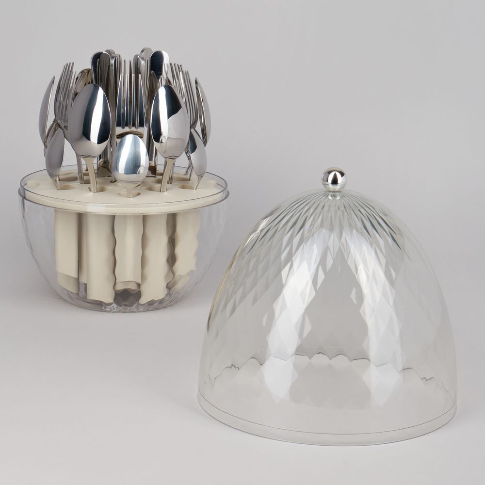 НАБОР СТОЛОВЫХ ПРИБОРОВ НА ВРАЩАЮЩЕЙСЯ ПОДСТАВКЕ, 24ПР