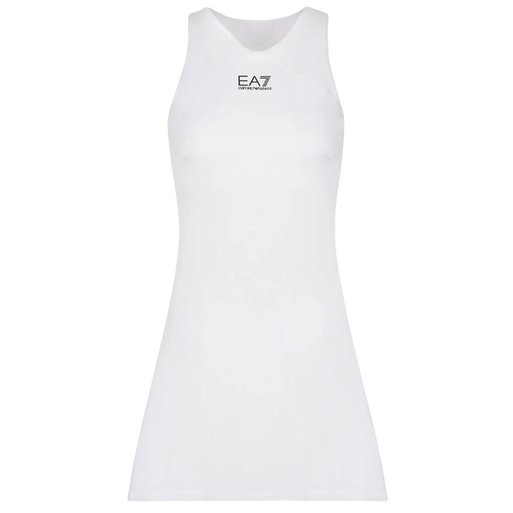 Женская Платье теннисное EA7 Woman Jersey Dress - white
