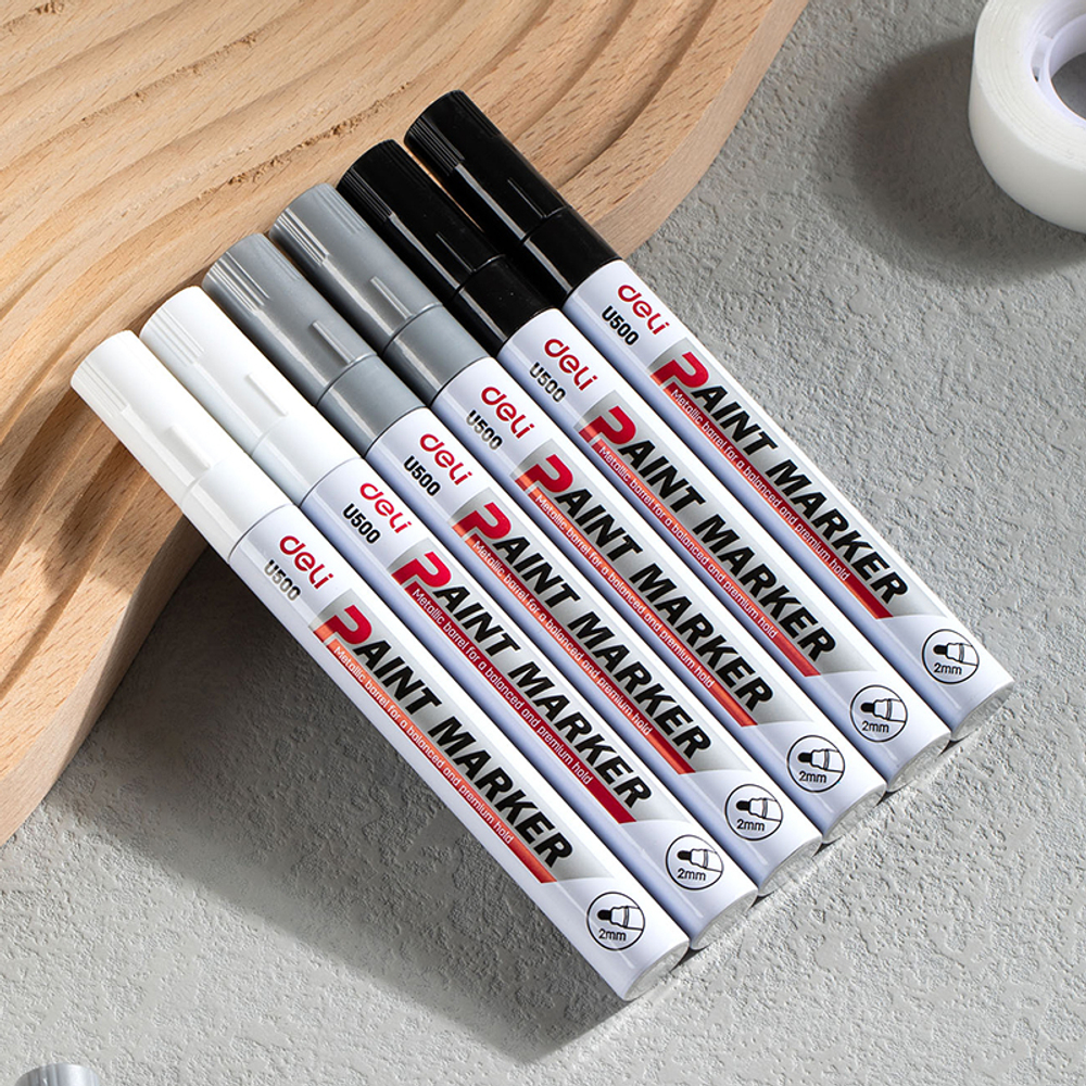 Маркер-краска DELI "Paint" U500, 2 мм, черный