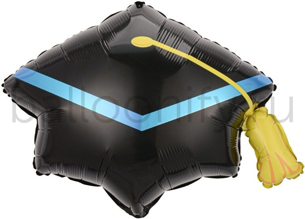 Шар (28''/71 см) Фигура, Шляпа Выпускника, Черный, 1 шт.