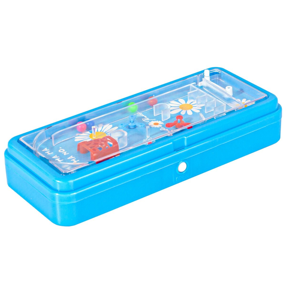 Пенал Alingar, пластик, игра на передней панели, органайзер, 75 х 200 мм, "Цветочки", ассорти (голуб, фиолет)