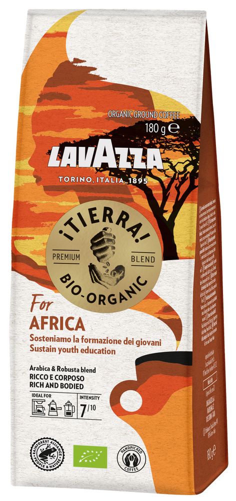 Кофе молотый Lavazza Tierra Bio-Organic For Africa, 180 г, 2 шт