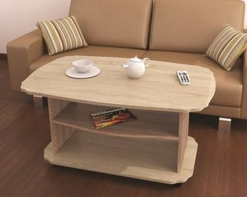 Стол журнальный КОНСУЛ-2 ясень шимо / дуб сонома