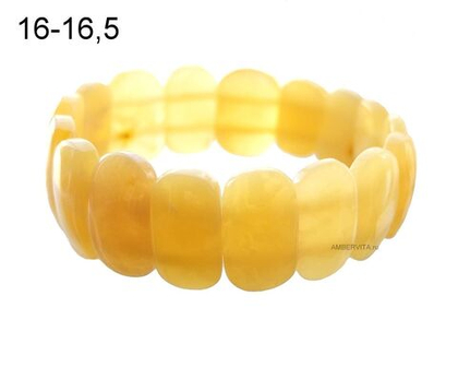 Браслет плоский из жёлтого янтаря
