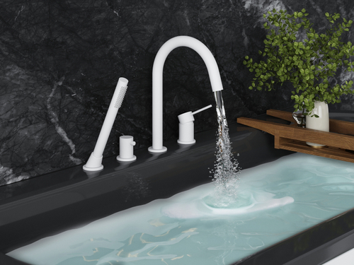 Смеситель для ванны с душем, врезной Timo Saona 2320/16Y белый матовый