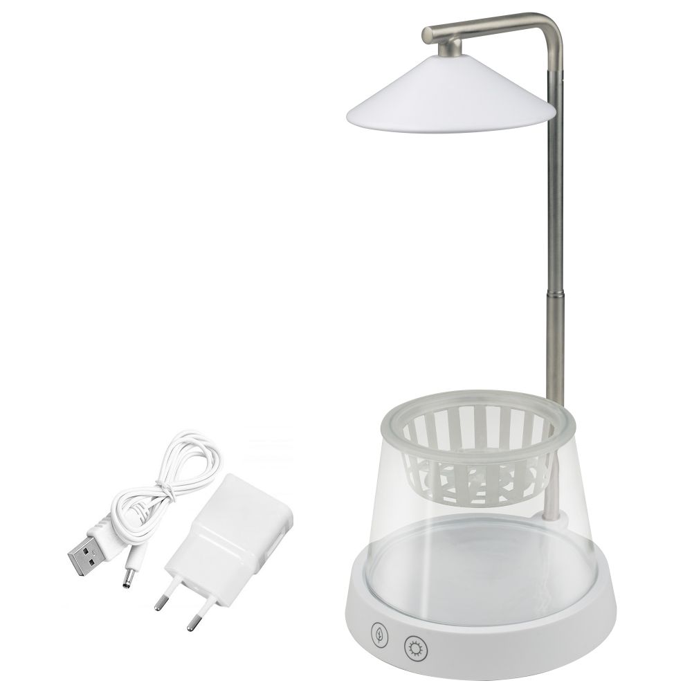 ULT-P36-3W-4000K+SPSB IP40 WHITE Светильник для растений светодиодный. с подставкой и декоративной емкостью. Белый свет4000K + cпектр для рассады и цветения. TM Uniel